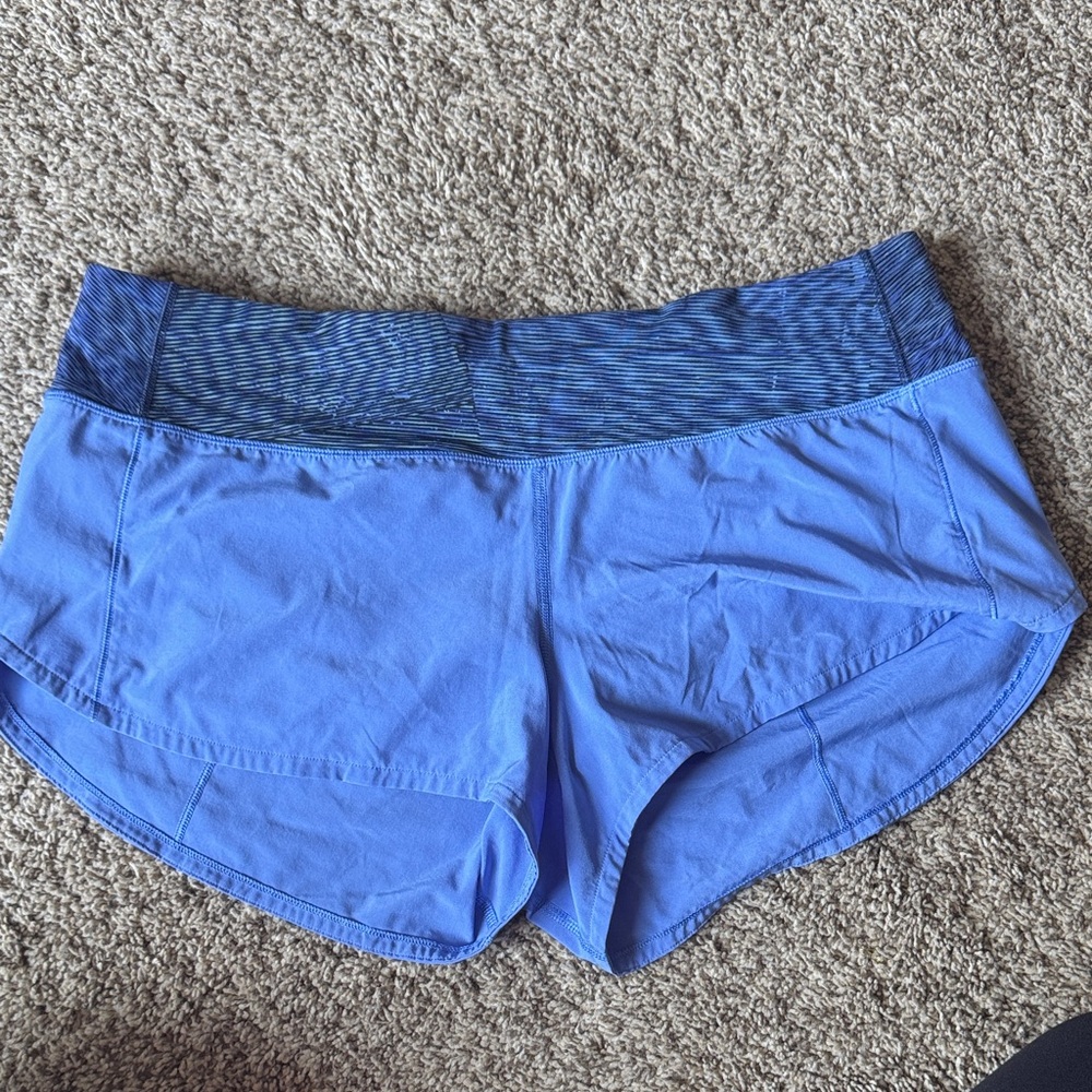 lululemon athletica periwinkle blue speed up shorts